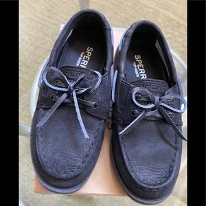 Boys Black Slip On Sperry